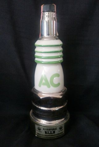 Vintage 1977 Ac Spark Plug / Jim Beam Empty Decanter Bottle