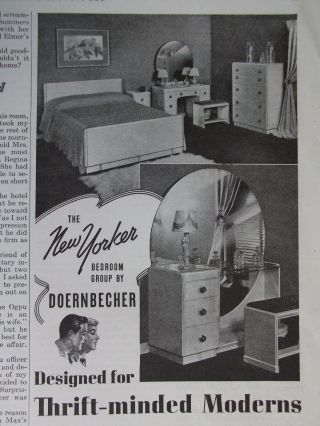 1939 Doernbecher Bedroom Furniture " The Yorker " Advertisement