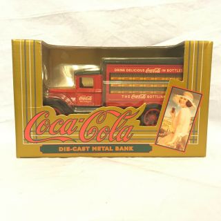 Coca Cola Diecast Metal Bank Delivery Truck 1993 Red