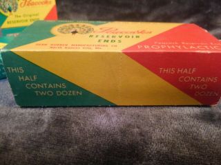 Vintage Condom Dean ' s Rubber Co.  Peacocks Condoms 1950s 4 dozen 5