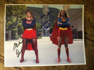Supergirl Superman Helen Slater & Melissa Benoiste Hand Signed 8.  5x11 Photo.