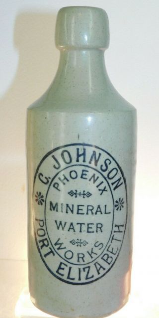 Antique Bottle C Johnson Phoenix Mineral Water Work Ginger Beer Old Bottle 1900s