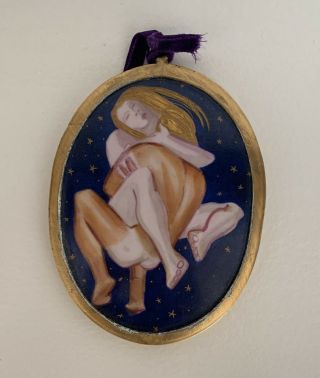 Kenneth Kendall Signed Erotic Porcelain Miniature Painting 1969