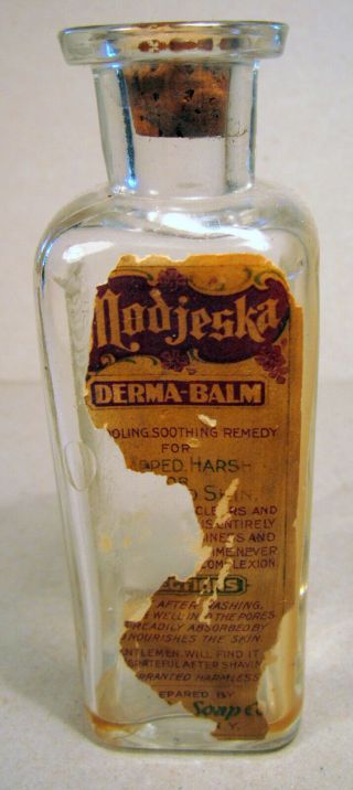 Antique Balm Bottle Modjeska Derma Larkin Soap Company Ny Clear Glass