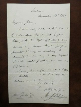 Henry Bishop - English Composer - Opera - Autograph Letter - 1843