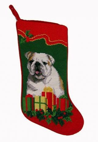 Bulldog Christmas Stocking