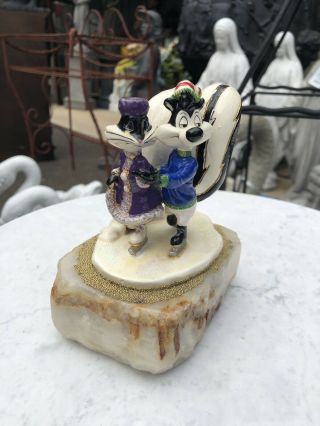 Rare Ron Lee Signed Looney Toon Pepe Le Pee And Penelope Duet Ice Skating