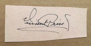 Vincent Price Signed Album Page Horror Actor 2
