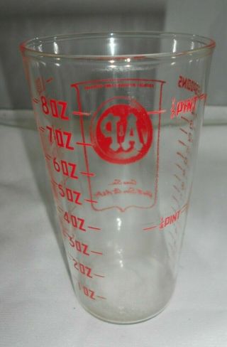 Vtg A & P Advertising Glass Measuring Cup Grocery Store Promo A&P Tumbler 8oz 3