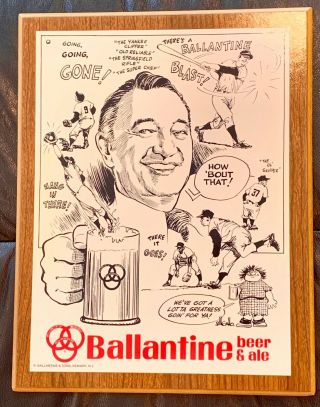 Mel Allen Ny Yankees Ballantine Beer Advertising Stand Up Display Nr Mt