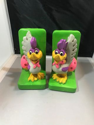 Vtg Warner Brothers Holiday Fair Road Runner Bookend Matching Pair 1970