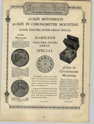 1926 Paper Ad Hamilton 36 Size Chronometer Open Face Pocket Watch Waltham
