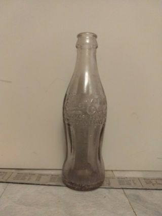 Old Coca Cola Bottle Burlington,  Nc.  Blemish On Bottom Of One Side.