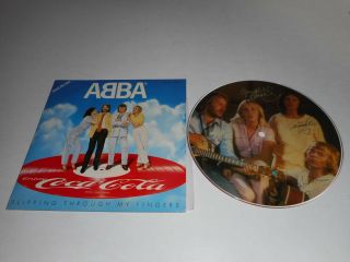 Abba Japan Rare Nm 7 " Coca - Cola Promo Picture Disc/sleeve Slipping Through My.