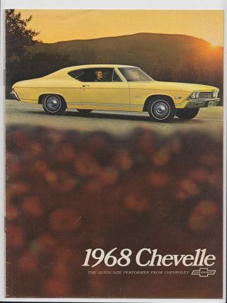 1968 Chevrolet Chevelle Brochure Malibu Ss 396 Concours 300 Vintage