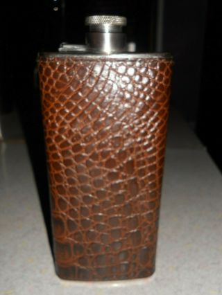 Ahs Tin Lined Brown Leader 5oz Liquor Flask By Echtes Leather Made In Germany