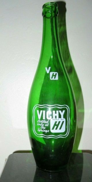 Vichy Hi Soda Water Bottle Acl Label Vichy Springs Napa Cal.  11 3/4 Tall