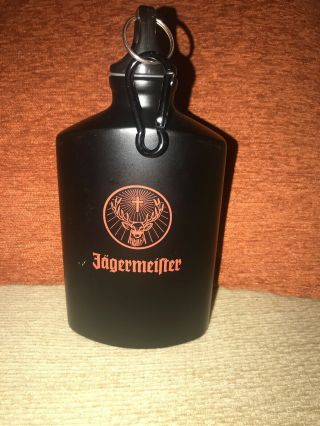 Jagermeister Black Flask Water Bottle Tin