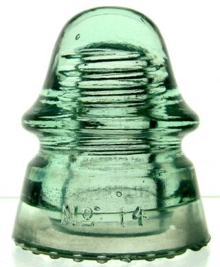 CD 160 Ice Green McLAUGHLIN Antique Glass Telegraph Insulator BABY SIGNAL 2