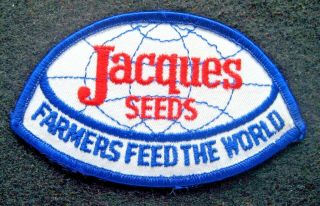 Jacques Seed Embroidered Sew On Patch Farmers Feed The World 4 1/2 " X 2 1/2 "