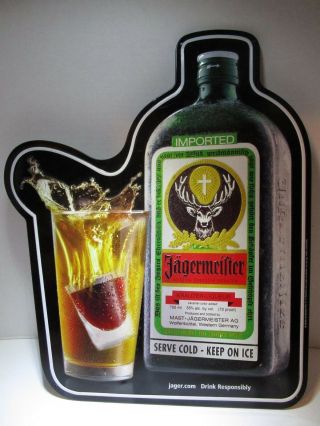 Jagermeister Bottle & Bomb 15 " Metal Sign Perfect For Bar Or Man Cave