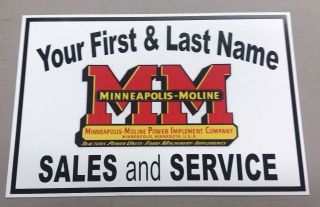 Personalized Minneapolis - Moline Aluminum Name Sign