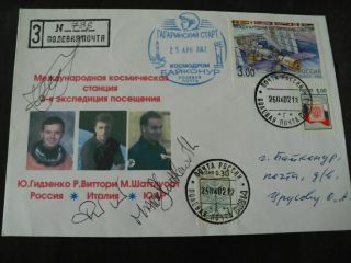 Sojus Tm34 Cover Orig.  Signed Crew Incl.  Shuttleworth,  Space