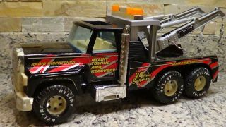 Rare Ford Black Nylint Semi 24 Hour Towing Twin Boom Tow Truck Wrecker