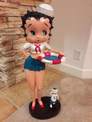 Betty Boop Life Size Sailor With Tray Butler Statue 31” H