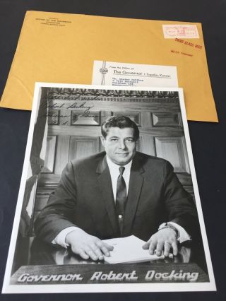Robert Docking 1925 - 1983 38th Governor Of Kansas Signed Convolute From 1974