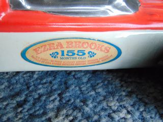 VINTAGE 1970 EZRA BROOKS 10 INDY 500 RACE CAR DECANTER RED w/ CORK & STOPPER 2