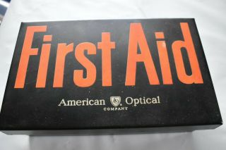 Vintage Rare Heavy Steel Case American Optical First Aid Kit Most Contents