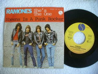 Ramones " Sheena Is A Punk Rocker " Very Rare 1977 Ger 45 Rpm Diff.  Cover