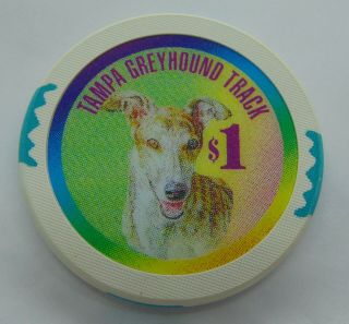 Casino Chip $1 Tampa Greyhound Track Poker Gambling