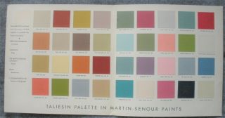 1956 Martin - Senour Paint Brochure - Frank Lloyd Wright Selects Taliesin Palette 2