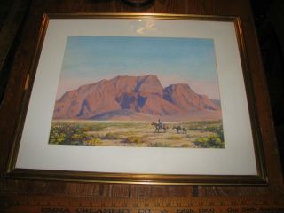 Anton Kurka Western Watercolor Painting Framed Signed Listed Artist 1895 - 1990
