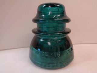 Vintage Hemingray No.  42 Telephone Electric Wire Blue Glass Insulator Made In Usa