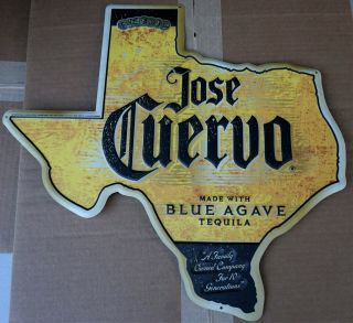 Jose Cuervo Blue Agave Tequila Tin Tacker Sign – Texas Approx.  19.  5” X 18.