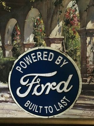 Power By Ford Heavily Embossed Metal Signn Car Truck Saler Dealer Shop Display