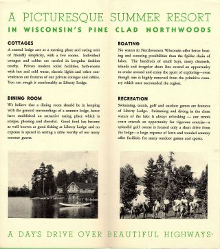 Dittrich ' s Liberty Lodge Spider Lake Hayward WI Vintage Travel Brochure Photos 2