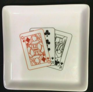 ACES BIA Cordon Bleu Porcelain Playing Card Coasters Appetizer Plate Oven Safe 4 5