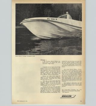 1970 Paper Ad Boston Whaler Motor Boat Outrage Prototype 19 