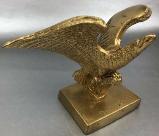 Carved Wood Gilded American Eagle Statue Marked Un Art Usa