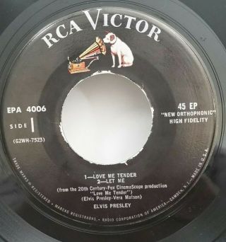 Elvis Presley RCA EPA - 4006 LOVE ME TENDER (GREAT ROCKABILLY 45) MAKE OFFER 3