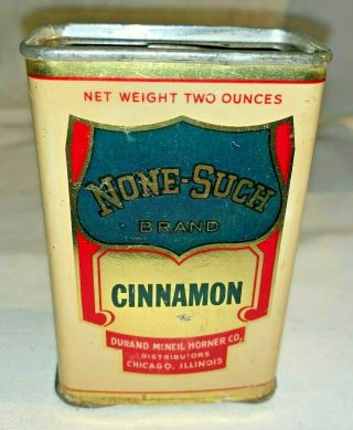 ANTIQUE NONE - SUCH CINNAMON SPICE TIN LITHO CAN CHICAGO IL COUNTRY GROCERY STORE 3