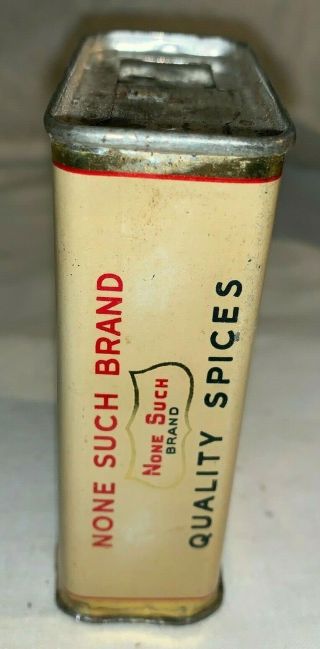 ANTIQUE NONE - SUCH CINNAMON SPICE TIN LITHO CAN CHICAGO IL COUNTRY GROCERY STORE 4