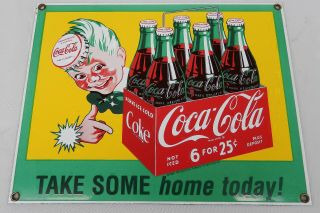 Coca - Cola " Take Some Home " Porcelain Sign By Ande Rooney (discontinued) Us Made