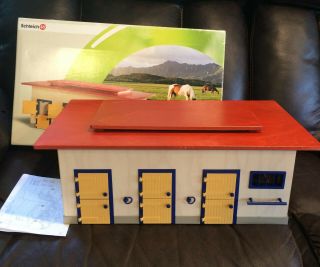 Schleich Horse Stable Farm Wood Barn Retired Complete 40164