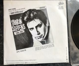 Shakin’ Stevens 7” 45 “Hot Dog” FRANCE Picture Slv.  1980 Rock’n’Roll Rockabilly 8