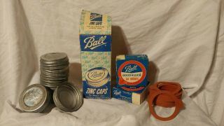 Vintage Ball Regular Standard Mouth Zinc Mason Jar Lids With Sealing Rubbers